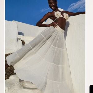 Christian Zen Maxi Skirt and Crop Top Set